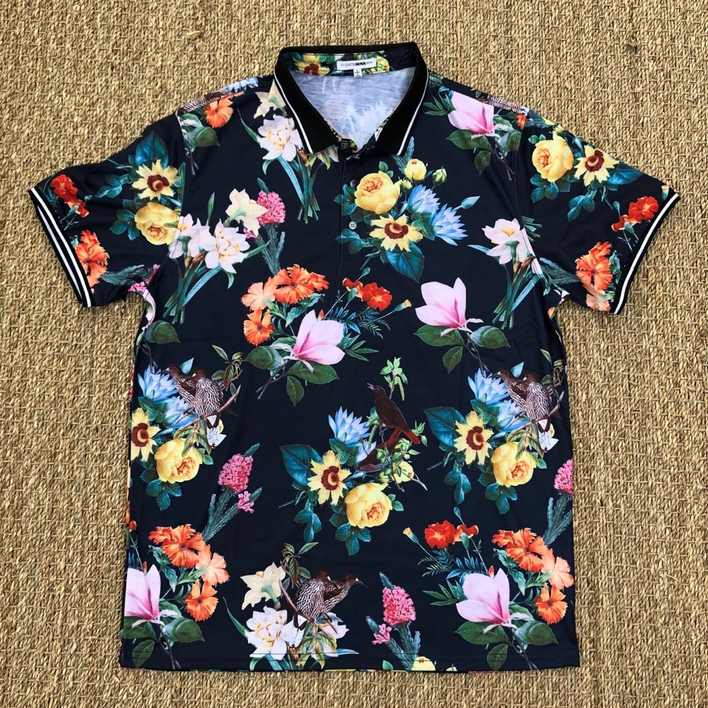 Fashion Nova Short Sleeve Polo - Navy